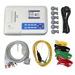 CONTEC ECG300G Mesin ECG Digital Tiga Saluran, CE 12 Timbal Warna EKG Perangkat Lunak PC LCD