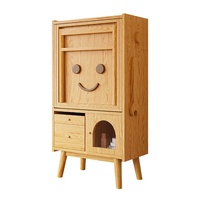 Petite maison moderne Table à manger extensible en bois massif Ensemble de chaises pliables intégrées Armoire de rangement robot Buffet pour petits