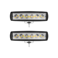DC12V plastique 6 pouces 18W LED barre lumineuse de travail 6LED barre lumineuse de voiture faisceau de tache 6000K voiture moto conduite lampe pour UTV ATV 4X4 camion