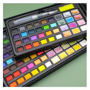 Artecho - Juego de Pinturas de Acuarela Sólidas Ecológicas de 88 Colores, Lavables y Portátiles, para Papel, Lienzo, Vidrio y Bellas Artes - Product Image 2
