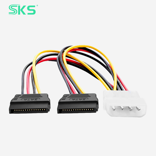 Regular 1 to 2 SATA Splitter 4Pin Molex to Dual SATA Power Cable for PC HDD SSD