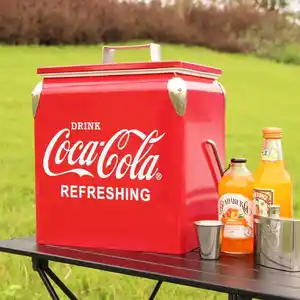 Özelleştirilmiş çok promosyon bira açacağı şarap Metal soğutucu kutu Vintage haddeleme soğutucu açık taşınabilir piknik buzluk çanta soğutucu kutu