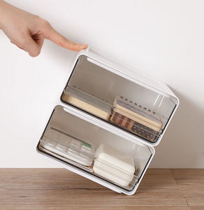 Cassettiera portaoggetti da scrivania, organizer per documenti e articoli vari, contenitore da scrivania per cosmetici, mobiletto impilabile per casa e ufficio - Product Image 5
