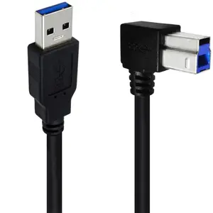 Cotovelo quente 90 graus USB 3.0 A macho para USB 3.0 B Tipo Masculino BM Extensão Printer Wire Cable