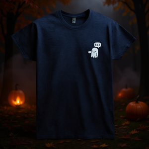 เสื้อยืด Ghost Of Disapproval สีน้ำเงินเข้ม ลายฮาโลวีนขนาดเล็ก - Product Image 3