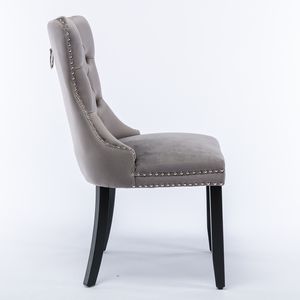 DB Nikki Collection Modern High-End Contemporary <b>Velvet</b> Upholstered <b>Dining</b> <b>Chair</b> with Solid Wood Legs and Nailhead Trim - Product Image 4