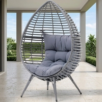 Fauteuil suspendu rond en osier avec pieds, pour intérieur et extérieur, balançoire moderne en rotin pour jardin et patio, hamac en acier