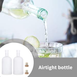 Bouteille en verre borosilicate givré transparent 1000 ml, bouteille vide pour vodka avec bouchons en forme de T, qualité alimentaire - Product Image 4
