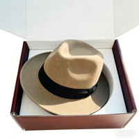 Boîtes cadeaux trapézoïdales personnalisables de luxe écologiques avec logo sur mesure et doublure en éponge pour l'emballage de chapeaux, casquettes et vêtements