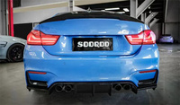 Utilisé pour moderniser la BMW M3 M4 série F80 F82 avec un diffuseur arrière en fibre de carbone sèche de style V et un kit de carrosserie d'angle arrière