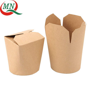 16oz-32oz Chinese Takeaway Box, Grease Resistant Kraft Paper Takeaway Food Container, Party Food Box.