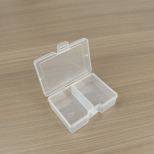 Transparent Plastic Storage Boxes 2 Compartment Rectangular Office Organizer For Cards Stationery Jewelry Beads Spare Parts - Product Image 4