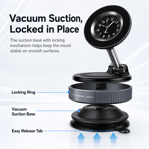 Soporte Magnético Metálico para Teléfono, Plegable, Rotación 360°, Altura Ajustable, con Ventosa, Compatible con RoHS y REACH, para Auto, GPS, MagSafe - Product Image 5