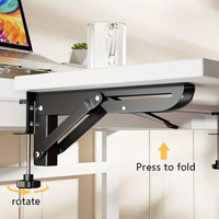Support de bureau pliable triangulaire en métal poli, robuste, sans perçage, gain de place, étagère murale flottante, installation facile