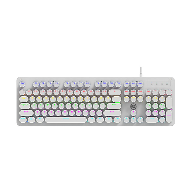 New Arrivals Mechanical RGB Punk Gaming Keyboard Retro Keycap Full Size 104 Keys USB Wired PC Laptop Anti-Ghosting Desktop Black