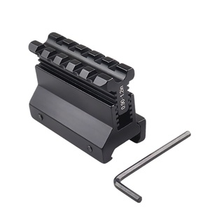 Height Adjustable 5 Slot Dual Row Riser Mount Base 60mm 21mm Tooth Rack Hex Screw Holds Red Dot Light Durable Black Finish - Product Image 3