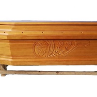 Ataúd Ecológico y Biodegradable de Caoba Roja Sólida, Estilo Europeo, para Entierro, 187x56x28cm
