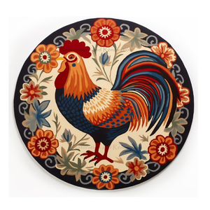 Juegos de alfombras personalizadas para sala de estar de gallina, alfombra con estampado de animales a mano de calidad superior de lana 100% - Product Image 1