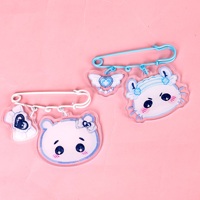 Breloques personnalisées en acrylique style épinglette de sécurité, broches de style dessin animé, pendentifs de sac, esthétique Y2K, portables, cadeaux de bienvenue en gros pour elle