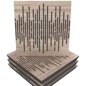 Acoustic Panel 500x500x54 Mm Wood Veneer Perforated Sound Absorbing Board For KTV Conference Room - Product Image 3