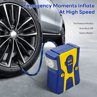 Compresseur d'air portable numérique 12V DC 120W 80 PSI de type OEM&ODM Richtek avec jauge numérique, gonflage rapide, lumière d'urgence et contrôle de la pression des pneus