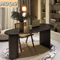 Bureau d'étude et poste de travail en bois massif de style moderne 2026, noir haut de gamme, pour maison, ordinateur, extérieur, villa, salon, cour, salle à manger