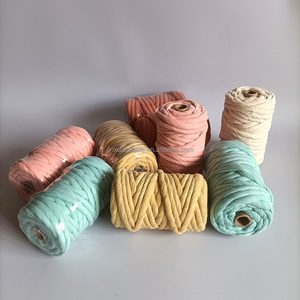 Corda per Macramè in Cotone Riciclato Naturale Khaki <span class=keywords><strong>Salmone</strong></span> <span class=keywords><strong>Senape</strong></span> 9mm Filo Singolo per Macramè - Product Image 3
