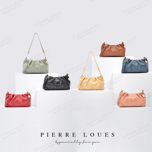 กระเป๋าสะพายไหล่ผู้หญิง Pierre Loues สีชมพูล้วน ปิดด้วยซิป ใช้ได้ทุกวัน - Product Image 3