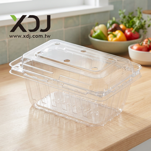 Caja de plástico de calidad alimentaria ecológica de Taiwán, contenedor de fruta reciclable hecho con materiales reciclados - Product Image 1