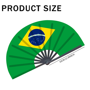 Abanicos Plegables de Bambú con la Bandera de Brasil al por Mayor, Abanico de Mano para Carnaval, Boda, Festival, Fiesta, Agencia de Viajes - Product Image 2