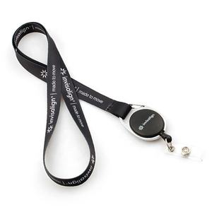 Longe personnalisée rétractable avec logo imprimé à des prix abordables en gros avec porte-badge pour carte d'identité - Product Image 1