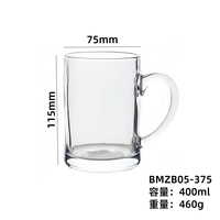 Fabricant en gros de mugs à bière en verre transparents de style classique avec poignée, logo personnalisé, souvenir