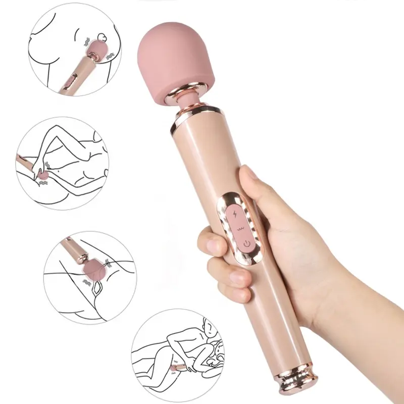 Silicone USB Rechargeable Handheld Massage Vibrator G Spot Japan Sex AV Wand Massager for Women