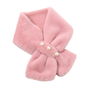 Sciarpa/Stola Invernale Corta con Collo in Pelliccia Sintetica di Coniglio e Perle per Donna - Product Image 1