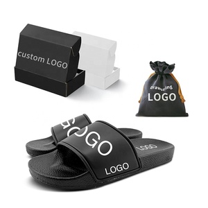 Greatshoe özelleştirmek logosu siyah kaydırıcılar terlik erkekler için, özelleştirmek boş terlik terlik, erkekler özel LOGO slaytlar - Product Image 4