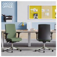 Fabricant de meubles de bureau modernes, chaise de bureau de direction ergonomique en cuir et tissu, dossier moyen, pour conférence, bureau à domicile