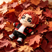 Poupée en peluche personnalisée Chibi de personnage de jeu Sylvain aux cheveux roux ondulés – Créez votre propre figurine de jeu tendance, poupée en peluche anime