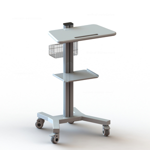 Adjustable height stand up desk hospital medical mobile computer workstation trolley cart with monitor mount