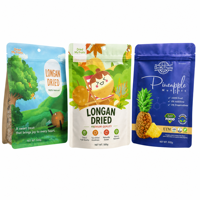 Bolsa de Embalaje de Fruta Seca de Grado Alimenticio con Impresión Personalizada, Bolsa con Cierre Hermético Reutilizable para Snacks de Longan y Piña