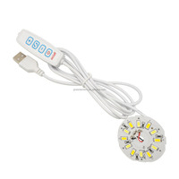 Placa de Luz LED Dual Blanca de 46 mm, Placa de Luz LED SMD5730 con Cable USB de 5 V, Placas de Circuito de Luz LED Redondas, Lámparas Nocturnas DIY