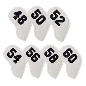 Fundas para palos de golf de cuero PU con bordado 3D en colores sólidos para hierros de golf, accesorios de protección, tallas 48, 50, 52, 54, 56, 58, 60 - Product Image 3