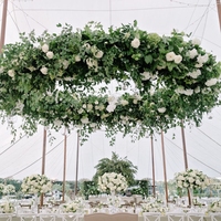 Décoration de mariage, mur de fleurs artificielles, fleurs suspendues au plafond, plante verte pour la décoration de la scène de mariage