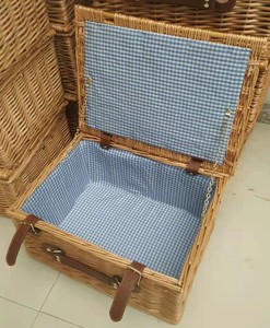 <strong>Empty</strong> Wicker Picnic <strong>Hamper</strong> Baskets Willow Rattan Trunk Storage Box Wicker Trunk Gift <strong>Hamper</strong> With Lid - Product Image 5