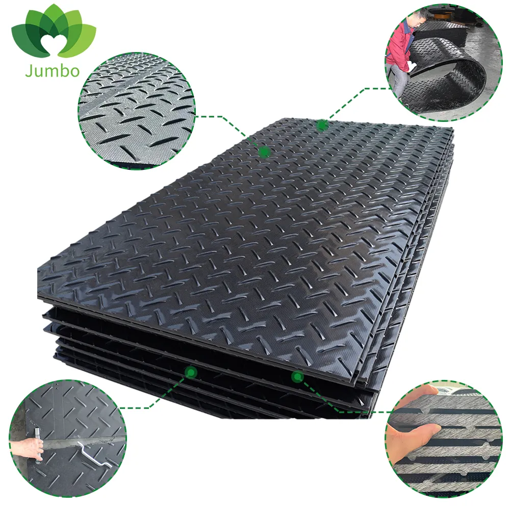 Tapis de sol de protection de voie de construction de HDPE d'excavatrice provisoire tapis de protection de sol de 4x8 pi