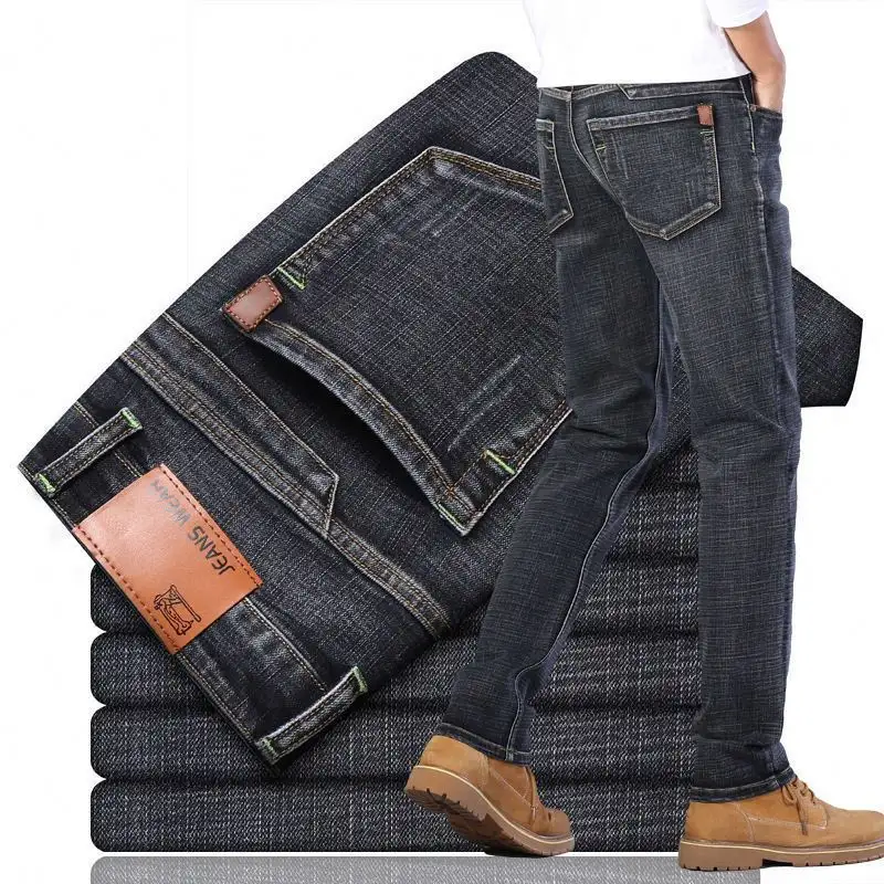 Nouvelle mode de jeans pour hommes d'affaires décontractés extensibles et droits de grande taille de haute qualité en gros