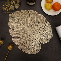 Nouveau dessous de plat/sets de table en PVC creux imitation feuilles de tortue pour la vente en gros, modèle C039