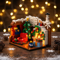 Blocs de construction de maison de Noël, modèle en briques, kit de jouets pour enfants, ensembles DIY, collection personnalisée, décoration de présentation, cadeau de vacances