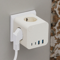 KC/CB Portable Cube Power Socket EU Standard Smart Plug avec 3 prises secteur 2 USB et 2 TYPE-C 16A Courant nominal Interrupteur électronique