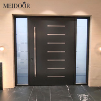 Puerta de Aluminio de Seguridad para Exteriores de Diseño Moderno Personalizado ZS, Aislamiento Térmico, Insonorización, Impermeabilización, Antirrobo