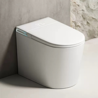 Siège de toilette intelligent à siphon intégré, économie d'énergie, chasse d'eau par induction, modes de nettoyage multiples pour salle de bain familiale